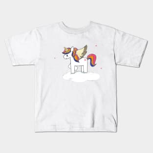 Colorful unicorn on the cloud Kids T-Shirt